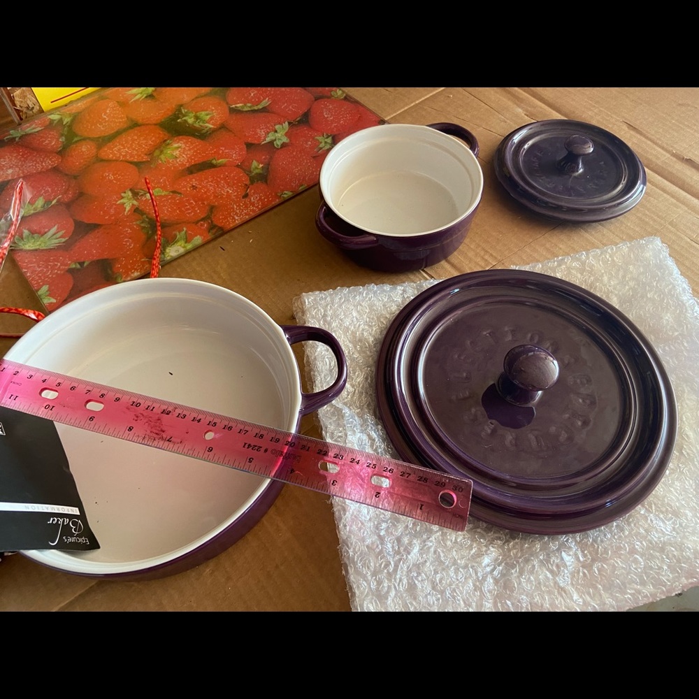 COPY - Epicure Regular Size Aubergine Bakers; 3 A…